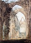 Thomas Girtin Wall Art - Interior of Tintern Abbey looking toward the West Window